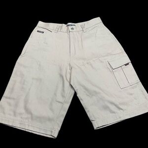 Vintage 90s Y2K FUBU Men’s Tan 34 10 Pocket Carpenter Cargo Shorts in EUC
